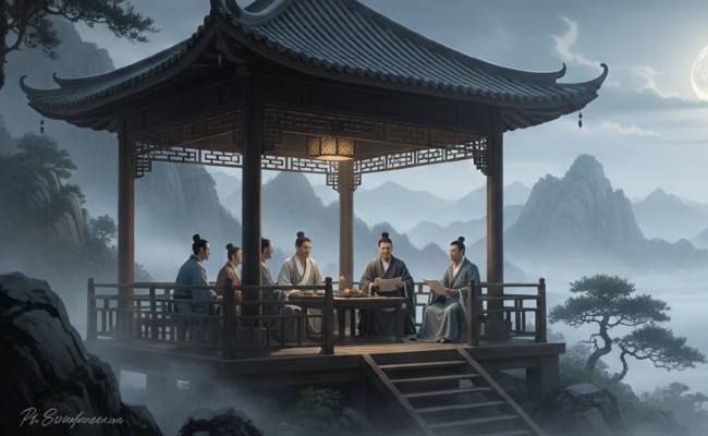 hình ảnh các vị đang bàn quốc sự